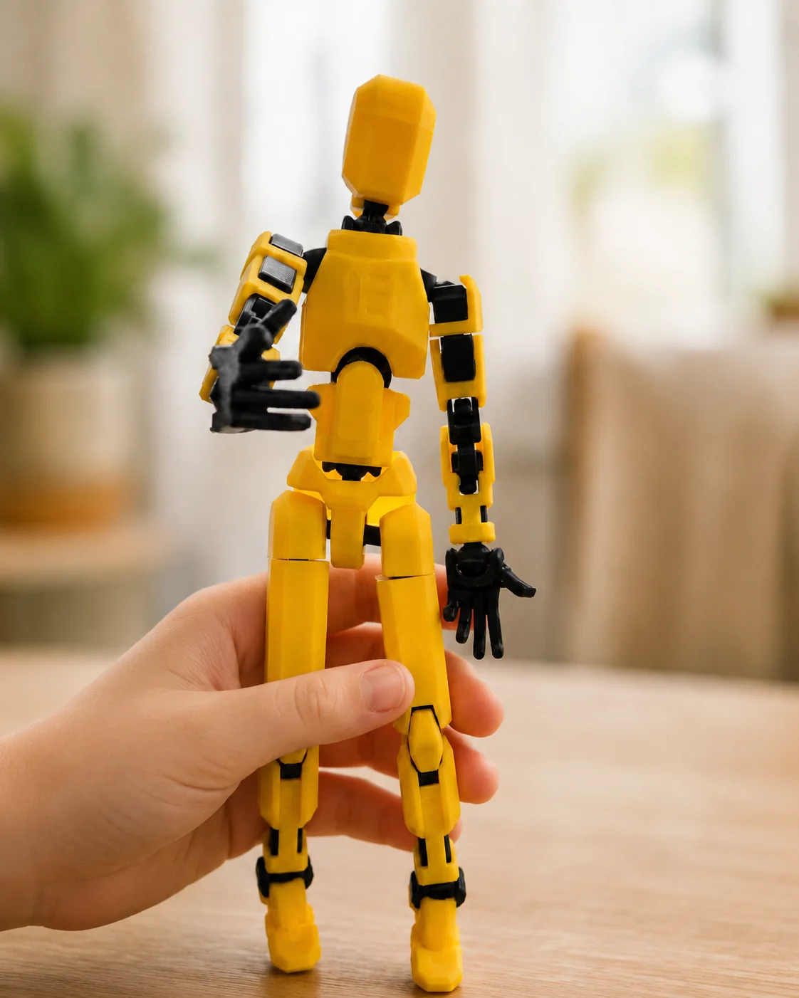 Dummy 13 amarillo de 30 cm sostenido con una mano